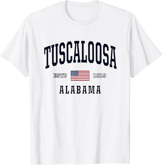 USA FLAG Stars & Stripes Tuscaloosa Alabama TShirt Clothing